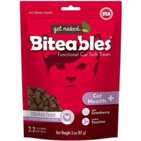 Get Naked Cat Health Biteables Soft Cat Treats Chicken Feast Flavor