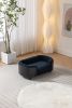 Scandinavian style Elevated Dog Bed Pet Sofa With Solid Wood legs and Black Bent Wood Back, Cashmere Cushion,Small Size