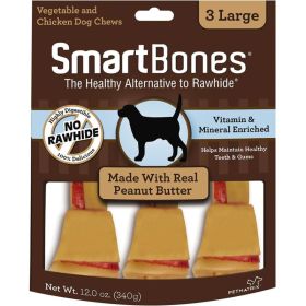 SmartBones Peanut Butter Dog Chews (Option: Large  6.5" Long  Dogs over 40 Lbs (3 Pack))