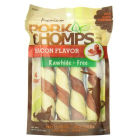 Pork Chomps Premium Pork Twistz (Option: Bacon  Large  4 Count)