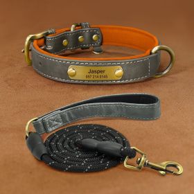 Dog Collar Engraved With Lettering To Prevent Loss Of Neck Collar (Option: Grey suit-XS)