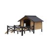 Outdoor Large Wooden Cabin House Style Wooden Dog Kennel with Porch