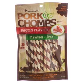 Pork Chomps Premium Pork Twistz (Option: Bacon  Mini  30 Count)