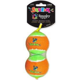 Spunky Pup Squeak Tennis Balls Dog Toy (Option: Large  2 Count)